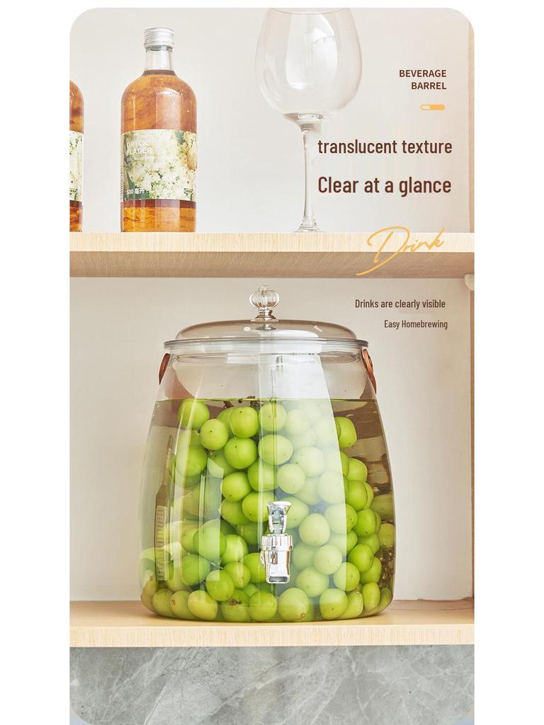 Large Capacity Refrigerator Water Dispenser with Faucet -  Fruit Tea Cold Water Jug & Beverage Bucket