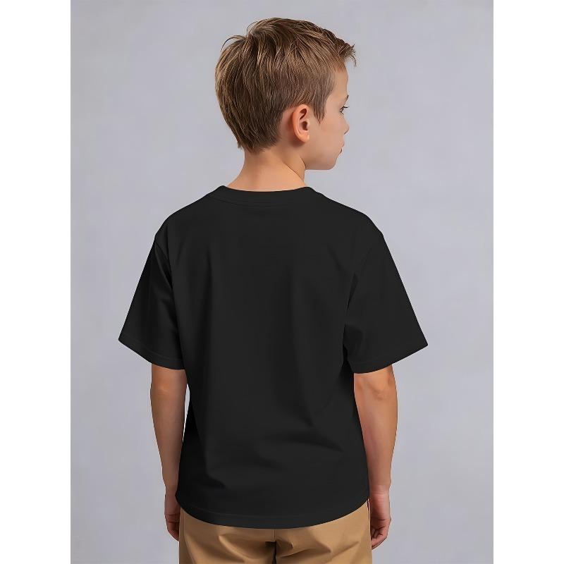 European Sizes Boys' Casual Fashion Short Sleeve T-Shirt, Anchor Lighthouse Ship Pattern Comfortable Spring Summer Daily Short Sleeve Tee