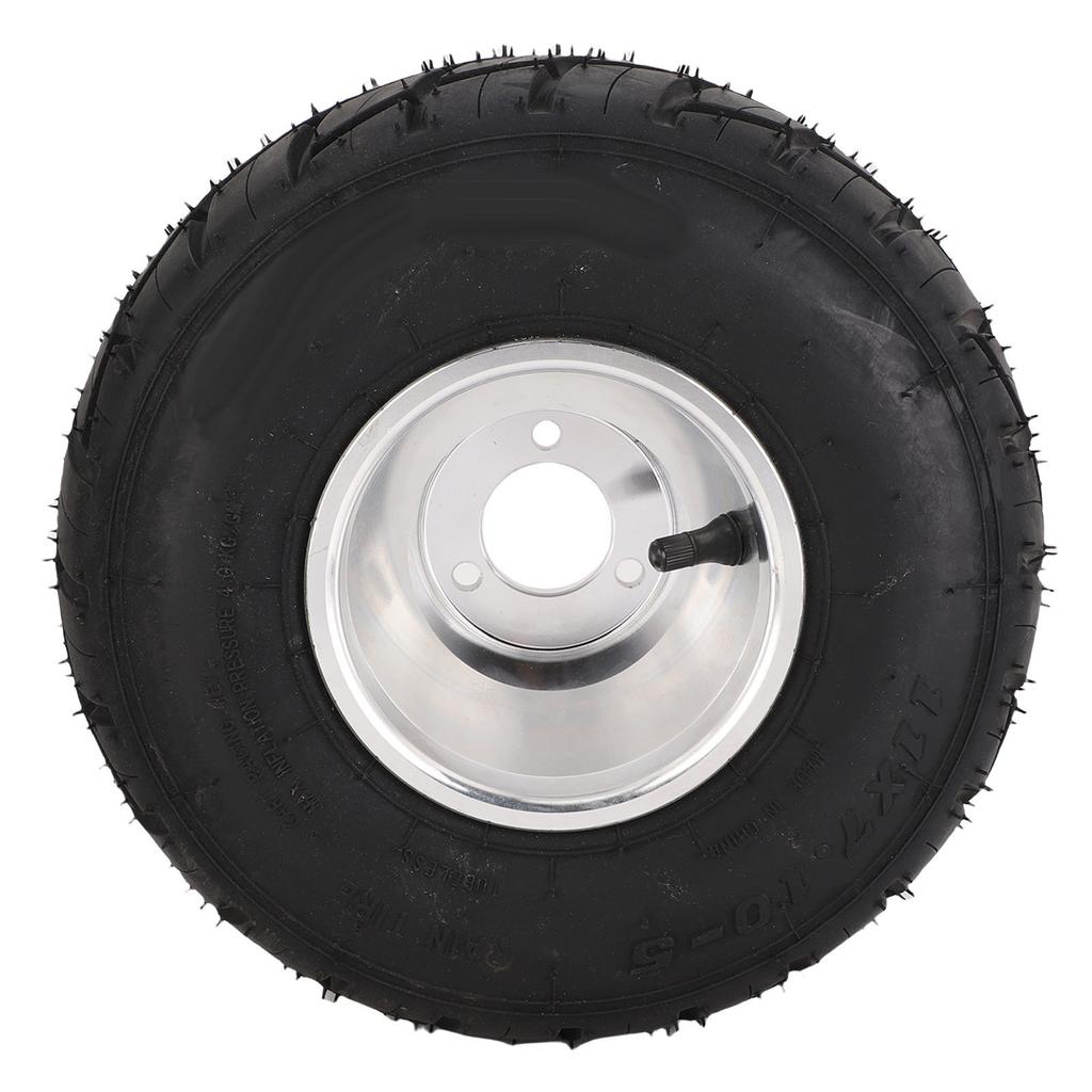 11x7.10 5 Go Kart Tire with Rim Rubber Aluminum Alloy 4PR Tubeless Rear Wheel Rim Tire Assembly for ATV UTV SxS Side By