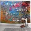 Colorful Mental Health Tapestry,Hip Hop Disco Graffiti Rainbow Wall Hanging,Inspirational Wall Blanket Decor for Counseling