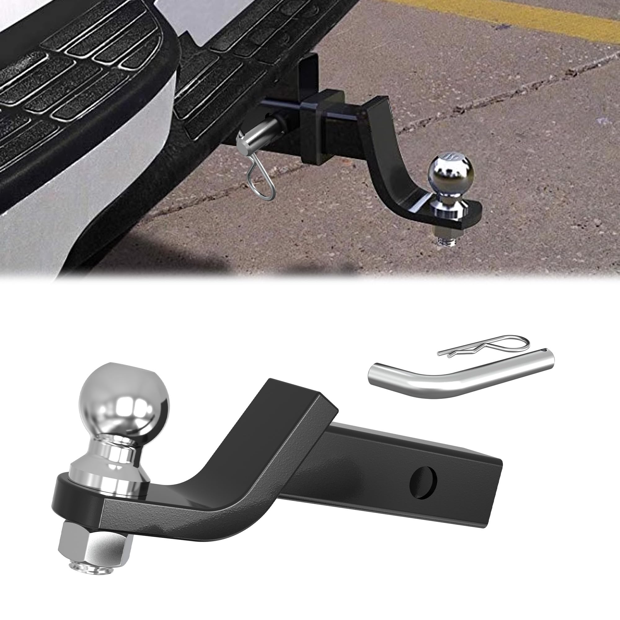 

Автомобильный фаркоп Фаркопный шар Внешний для автомобилей с квадратным фаркопным элементом, Крепление, Устойчивый к ржавчине, Спасательный, Деталь, Аксессуар, 2 дюйма/5 см (Включает значок) чёрный