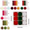 9pcs PET Flocking Christmas Balls Plastic Christmas Tree Hanging Decoration  New Year