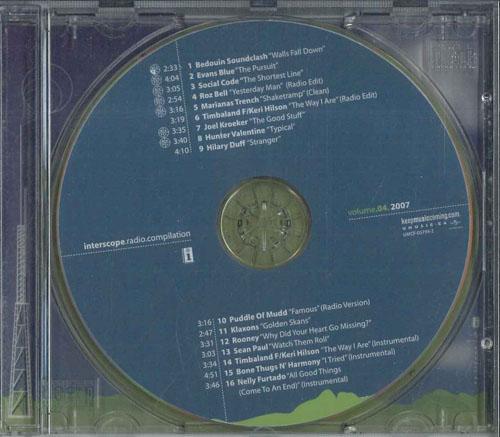 CD РАЗЛИЧНЫЕ Interscope Radio Compilation Volume UMCF057942 INTERCSCOPE 2007 Канада Рок Б/у