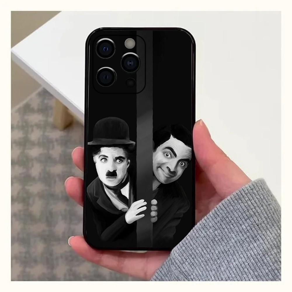 Funny Charlie Chaplin Phone Case For Apple iPhone 15,14,13,12,11,Pro,X,XS,Max,XR,Plus,Mini Soft Black Cover