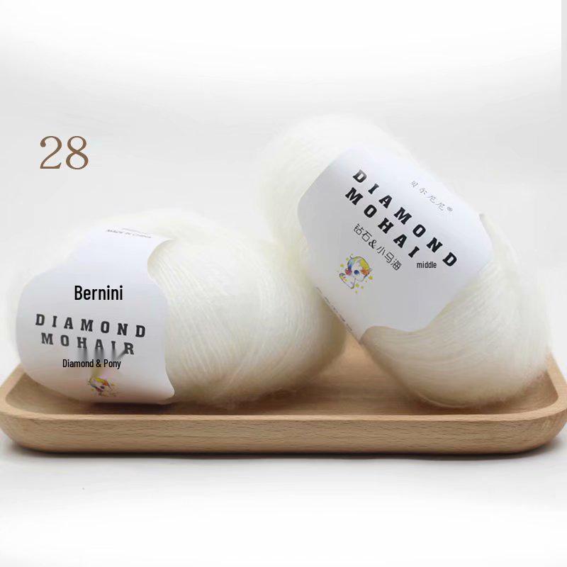 Diamond Pony Mohair Long Pile Fine Yarn for Hand Knitting & Crochet - Perfect for Shawls, Coats, Hats, and Scarves.
