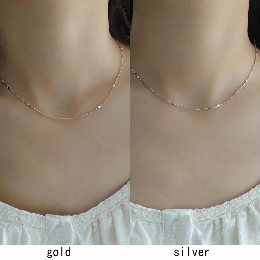 Necklace for Stainless Chain For Everyday Comes with Gift Box [Hothrty] Women, Chain, Steel, Thin, Necklace, Silver, Gold, Cute, Simple, Stylish, Use,