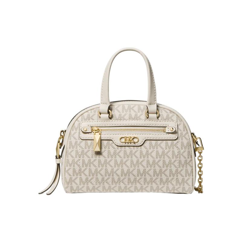 MICHAEL KORS handbag Williamsburg classic presbyopic logo chain zipper closure with leather trim shell bag hand-held shoulder crossbody bag women s белый