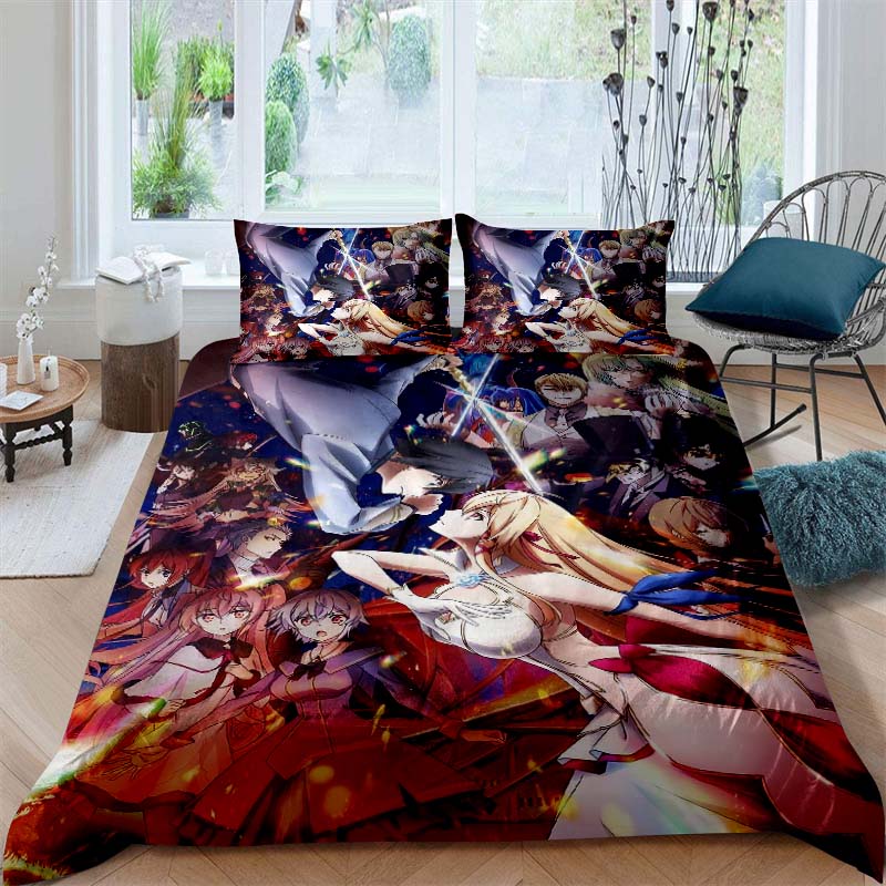 3D Printed Sword Art Online Bedding Set, Three-Piece Set, Includes Printed Duvet Cover and Pillowcases, Adult Size65