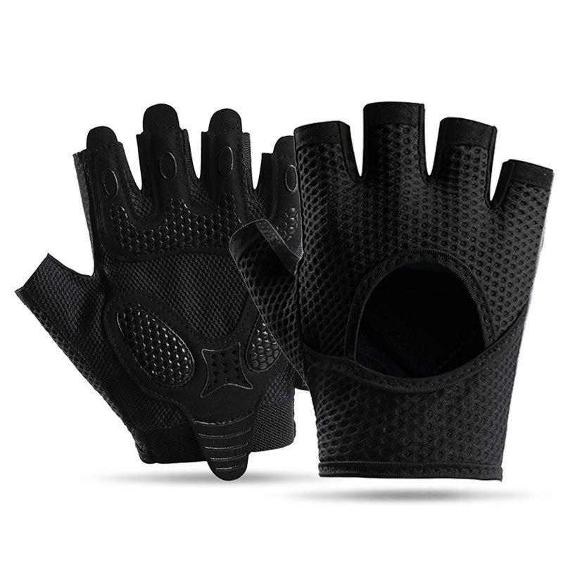 

Fitness Gloves Half Finger Outdoor Sports Wear-resistant Anti Cocoon Lightweight Breathable Non Slip Cycling S чёрный