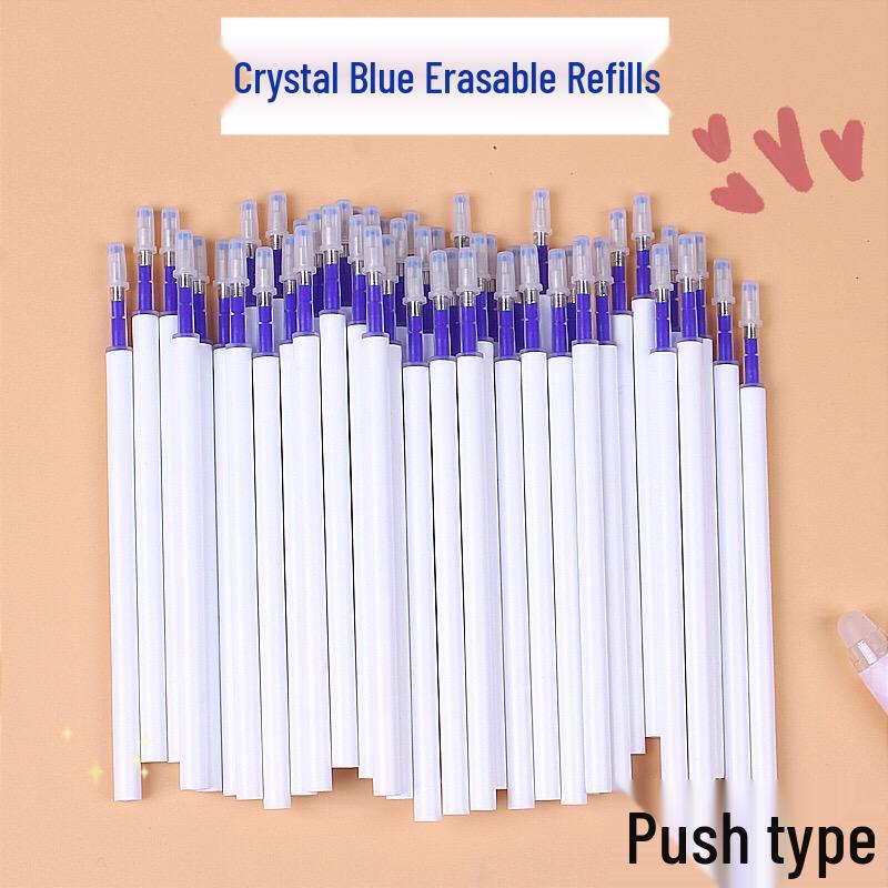 Moresable Druckkugelschreiber-Minen, Radierbar, Drucktyp, Kristallblau & Karbonschwarz, 20/50er-Packs für Schüler