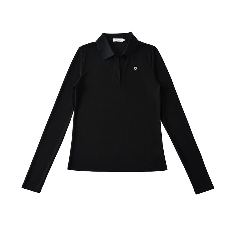 Counter Same Zbzr Autumn New Women Clothes Polo Shirt T-shirt Long Sleeve Breathable Cover Up Badminton Sports Top