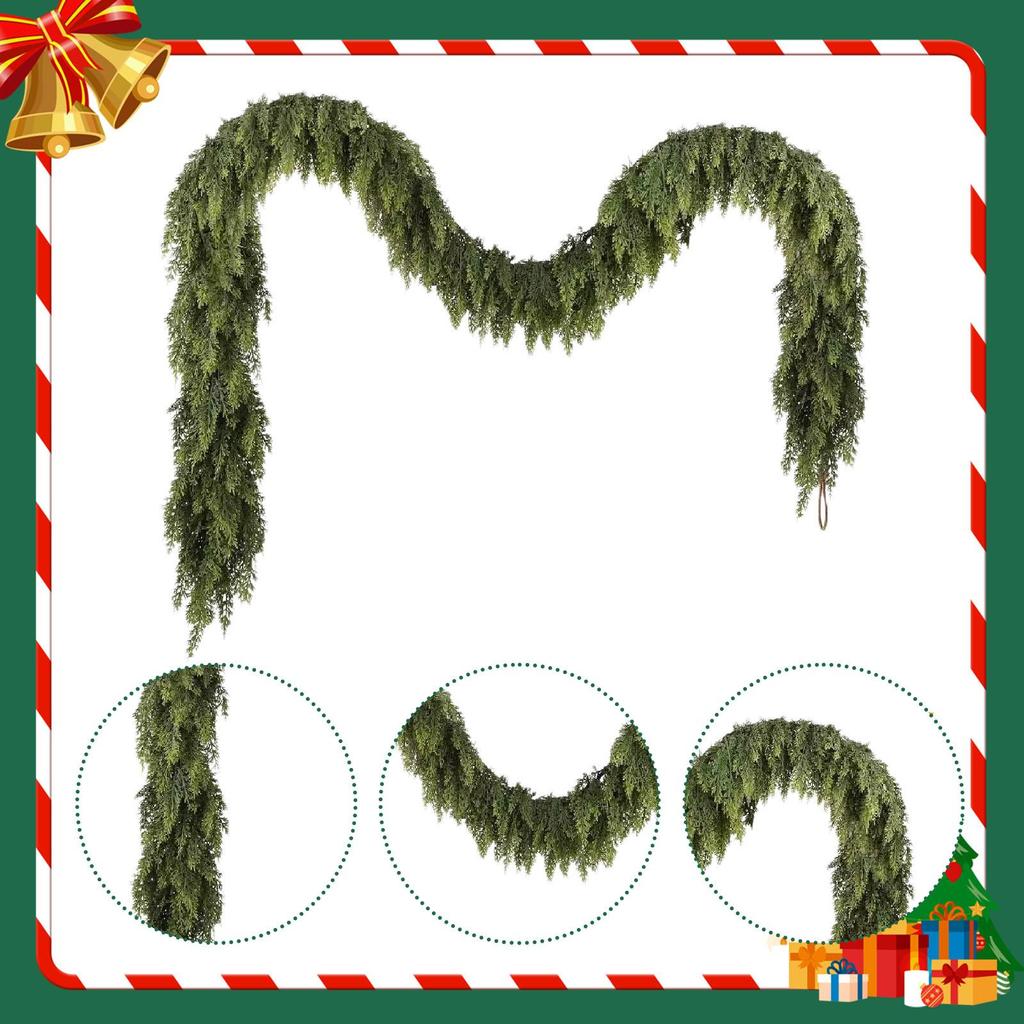 Artificial Garland Lightweight Soft Xmas Decor Christmas Decor Christmas Garland for Staircase Holiday Season Party Supplies