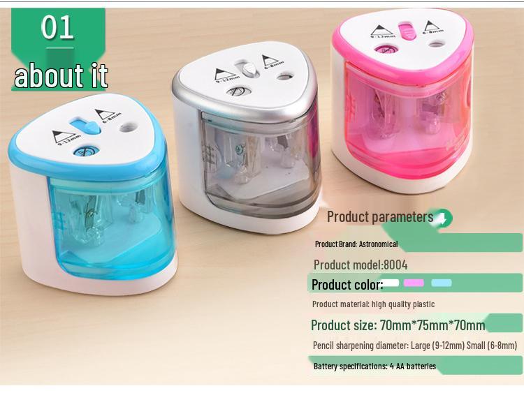 Astronomical Tenwin 8004 Dual-Hole Electric Pencil Sharpener for Students