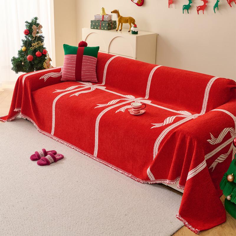 Christmas Chenille Sofa Covers Festival Decoration,All Seasons Blanket Sofa Towel,Living Room Sofa Cover,Anti-cat Scratch Cover
