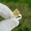 Bague Solitaire Naturelle Citrine Brute Argent 925 Novembre Naissance Bijoux Taille 6.5
