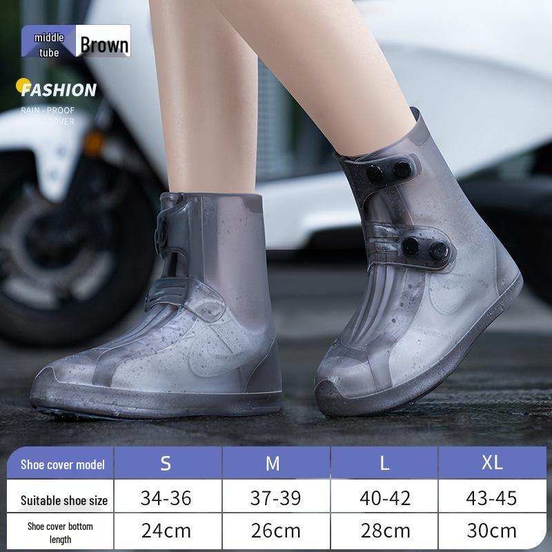 

Waterproof Reusable Silicone Rain Shoe Covers - Anti-Slip, Wear-Resistant, Thickened for Hiking and Outdoor Use 43-45
