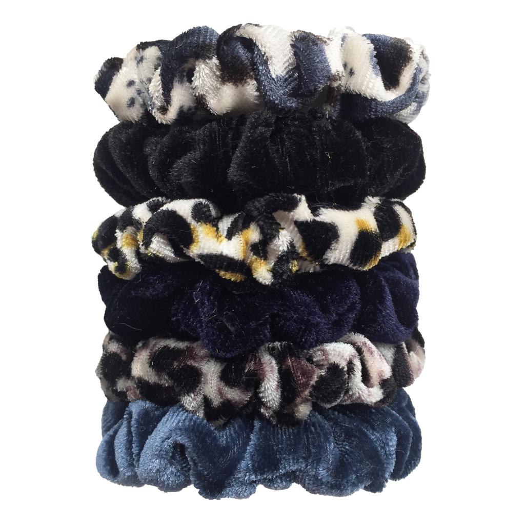6pcs Scrunchies Women Velvet Scrunchy haar accessoires for boutique Cute Leopard High Quality Elastic Headwear Ponytail Hair Tie