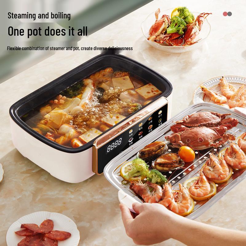 German Electric Steamer: Three-Layer, Large Capacity with Timer, Anti-Dry Protection for Stewing and Cooking.