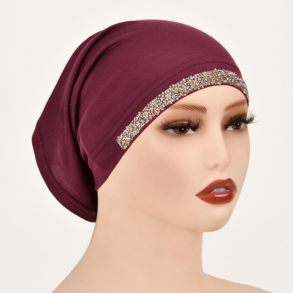 Modal Baumwolle Rauten Unterkappe Dehnbarer Hijab Schlicht Weiche Haube Muslimische Frauen Elastischer Innerer Hijab Turban Islam Unterschal