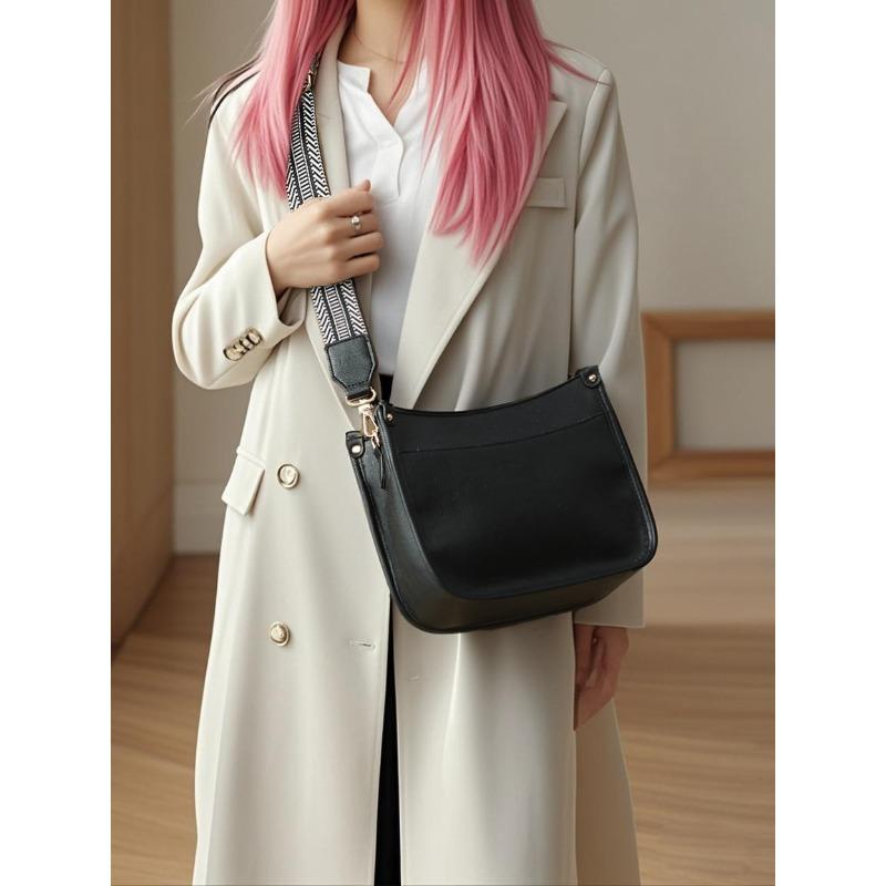 Fashion Bucket Wide Strap Bag Winter Retro Casual Single Shoulder Fashion Women's Bag