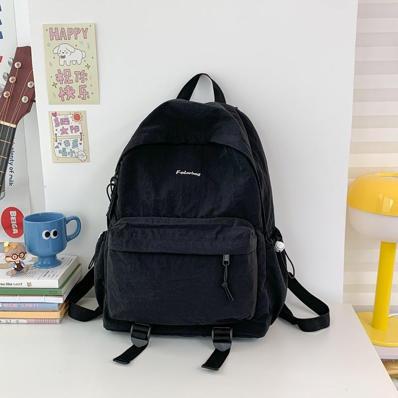 Schoolbag Schoolbag Female College Student Korean Version Ins Fashion Simple Computer Backpack Versatile Large Capacity Contrasting Color Travel