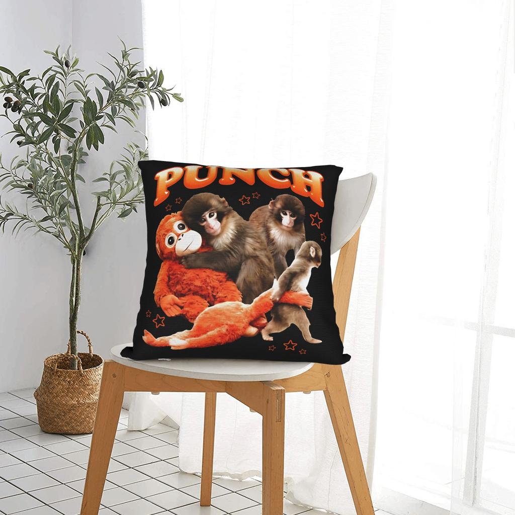 Pillow Case Sad Monkey Punch Soft Pillow Cover For Office Car Home Decor Funny Pillowcases