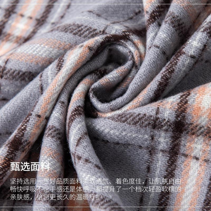 Scarf new imitation cashmere retro scarf women's autumn and winter plaid scarf fringed shawl scarf