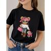 European sizes Summer Short-Sleeve Print T-Shirt for Girls, Casual Round-Neck Top for Summer And Spring