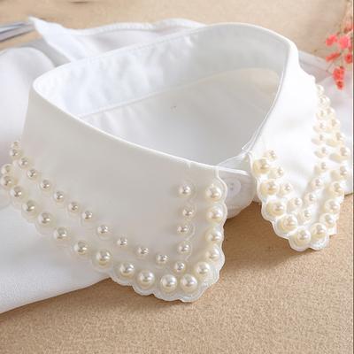 White Detachable Collar For Women New Ladies Tie Beaded False Fake Collar Shirt Black Removable Nep Blouse Kraagie Faux Col