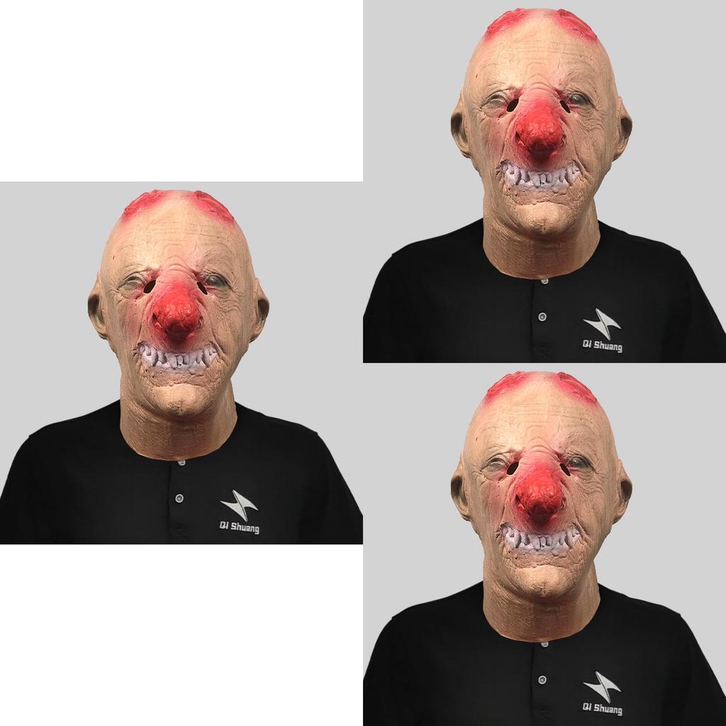 Scary Red Nose Clown Latex Mask For Halloween Party Costume Fun And Festivities