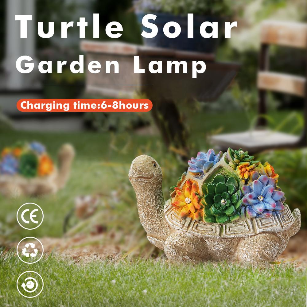 Solar Garden Outdoor Sculpture Turtle Light - Lawn Decoration Home Gift Courtyard Balcony Terrace Decoration Landscape Lamps