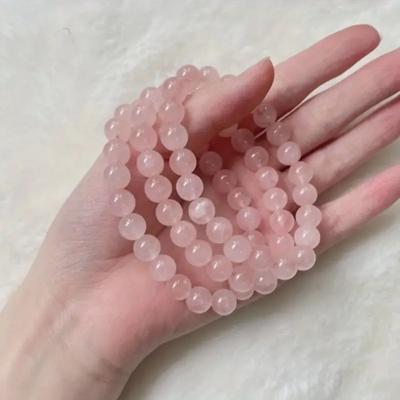 Temperament Romance Natural Rose Quartz Beading Bracelet for Women Friends Good Lucky Energy Bracelet Jewelry Accessories Gifts