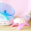 Transparent Hamster Flying Wheel Quiet Operation Steel Axle Hamster Running Wheel Plastic Stable Base Running Disc