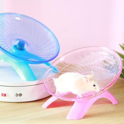 Transparente Hamster Flugrad Stahlachse Kunststoff Übungs Eichhörnchen Rad Stabile Basis Leiser Betrieb Lauffläche Spielzeug