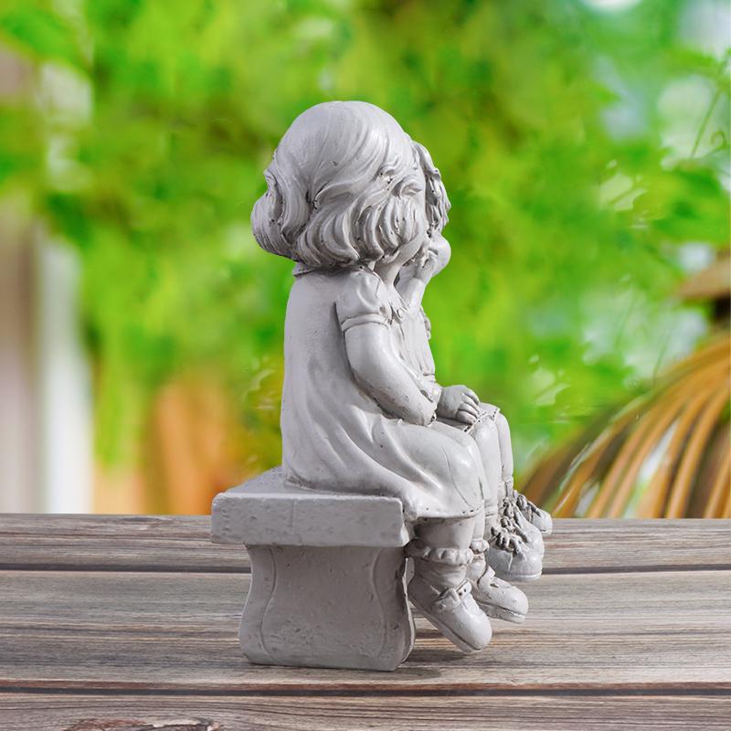 Escultura de Tres Niños en una Silla, Obra de Arte Creativa de Resina, Decoración para el Hogar, Jardín y Patio