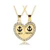 Zhi Jia European & American Fashion Diamond Heart Best Friend Necklace