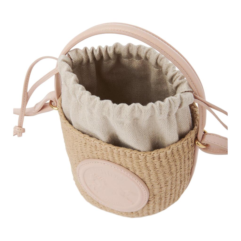 Chloe Horse Medal Embossed Pattern Drawstring Closure Paper Basket Bag Mini Women bags Pink CH25-US593O82-6I0