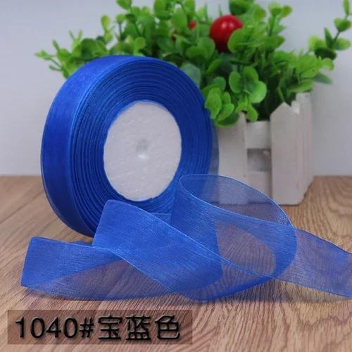 50yards 25mm Organza Chiffon Ribbons Wedding Party Decoration Handmade Ribbon Gift Wrapping Hair Hat Bows DIY Cloth Accessory
