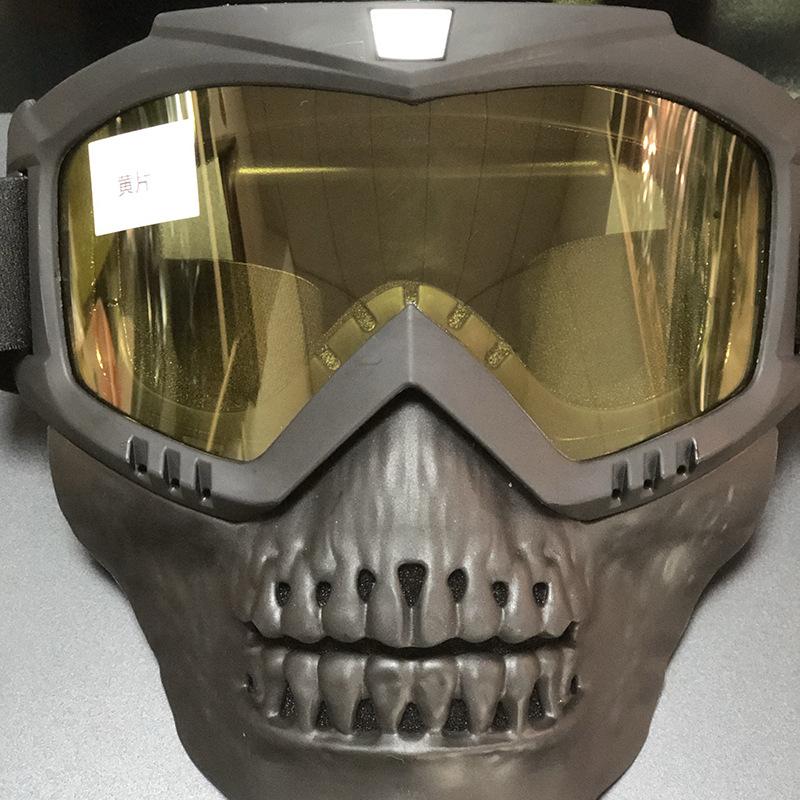 Outdoor Motorcycle Riding Goggles Skull Mask Ghost Mask Harley Windproof Direct Delivery Windproof Upgrade Average Size жёлтый