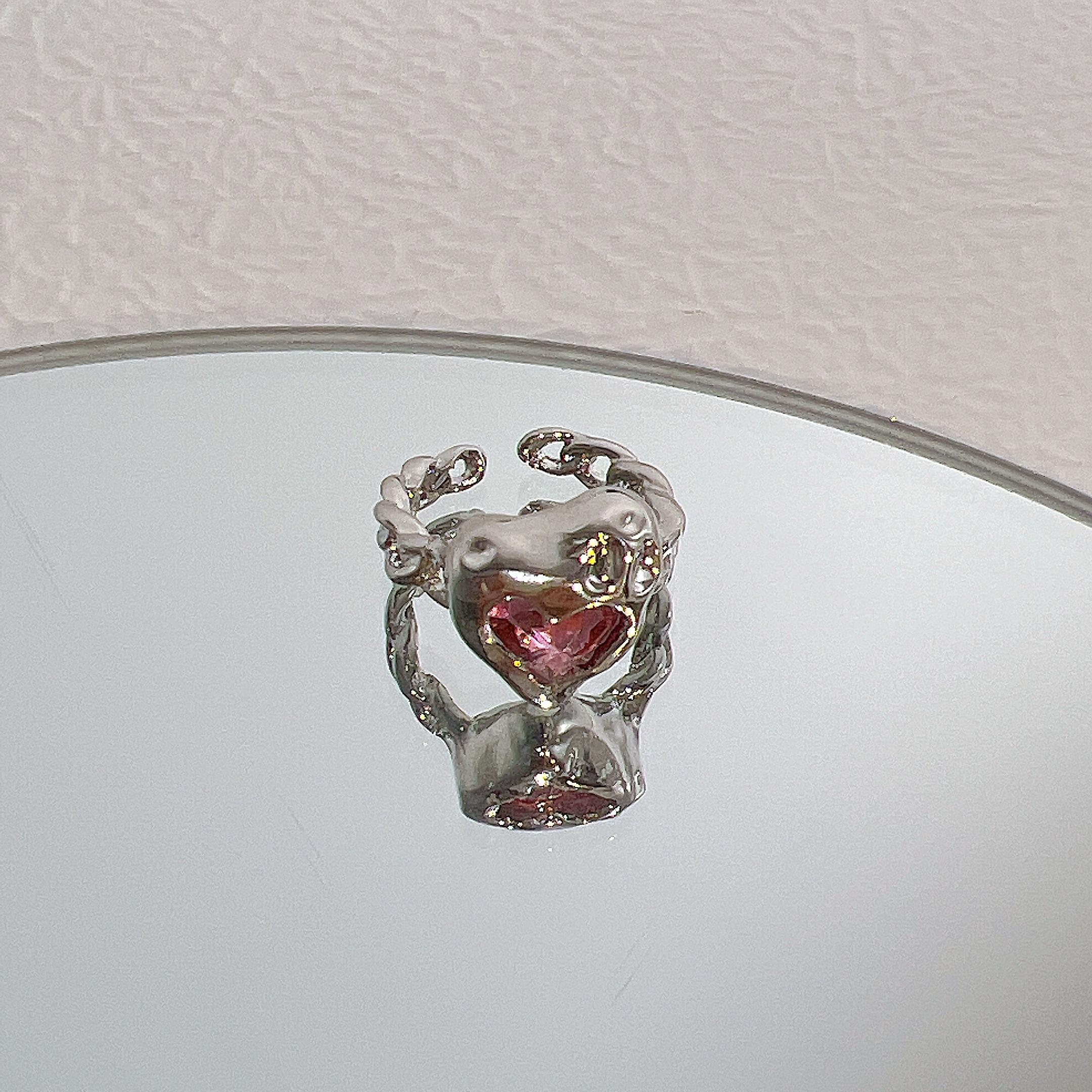 

17 км Y2K кольца с кристаллами Kpop сердце регулируемое кольцо нерегулярной геометрии панк винтажные кольца набор для женщин девочек новые модные украшения