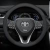 Car Steering Wheel Cover For TOYOTA Crown CHR Yaris Corolla Auris Rav4 Prius Camry Raize Prado Carbon Fiber Accessories RA1