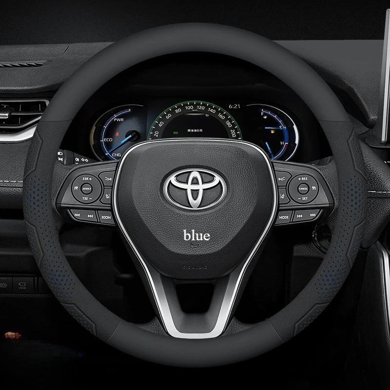 Car Steering Wheel Cover For TOYOTA Crown CHR Yaris Corolla Auris Rav4 Prius Camry Raize Prado Carbon Fiber Accessories RA1