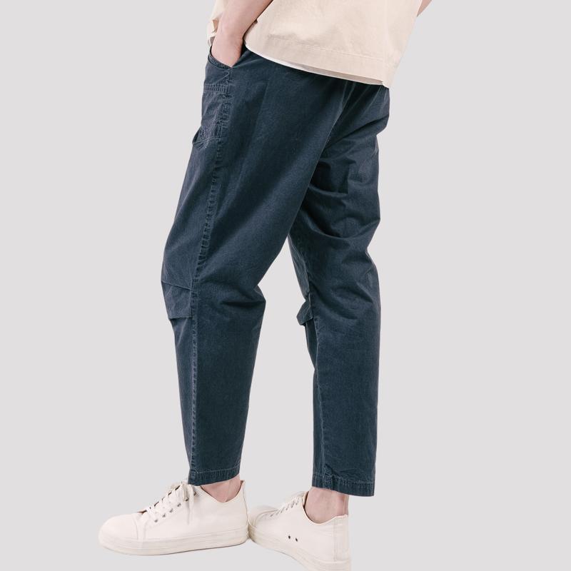 CUSTOMUS Knee Tuck Slim Fit Washed Men'S Crooked Waist Pants Cxs25Mwpt406 Nav