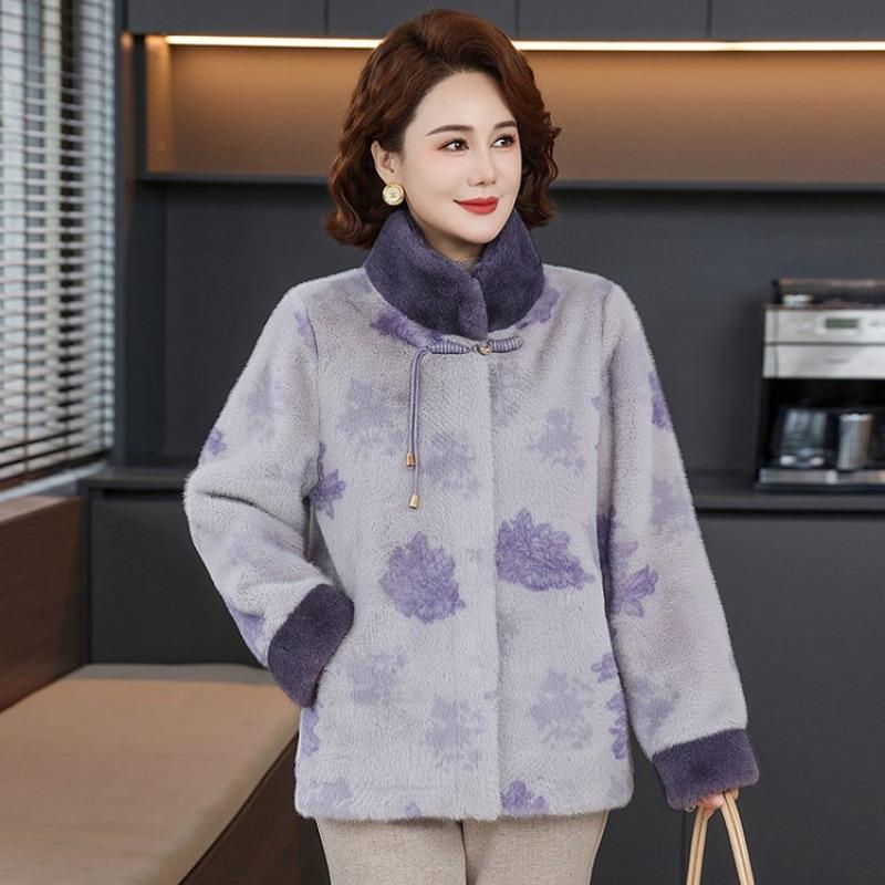 High-end middle-aged and old mothers winter coat autumn and winter new mink coat fashion thicker