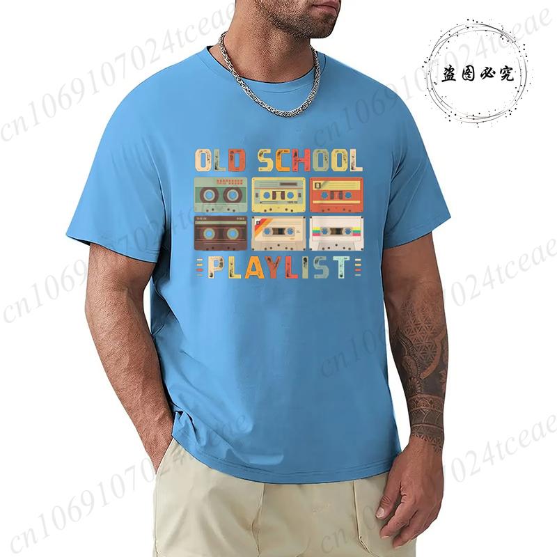 Summer Casual Tshirt Cassette Tape Music 80s Retro Old School Playlist T-shirt Fashion Fitness Tops Tshirt Hip Hop Streetwear