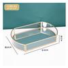 Metall Spiegel Transparent Glas Tablett Rund Kosmetik Aufbewahrungsbox Speisekammer Schreibtisch Finishing Hochzeitsdekoration Party