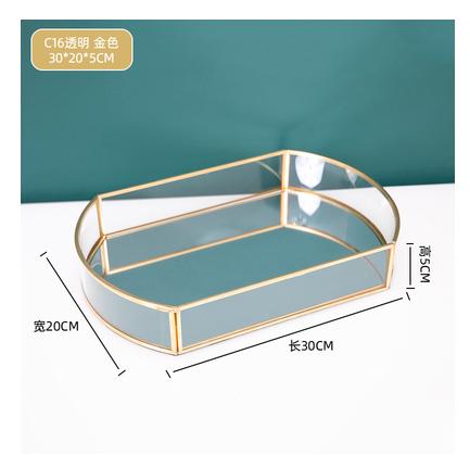 Metall Spiegel Transparent Glas Tablett Rund Kosmetik Aufbewahrungsbox Speisekammer Schreibtisch Finishing Hochzeitsdekoration Party