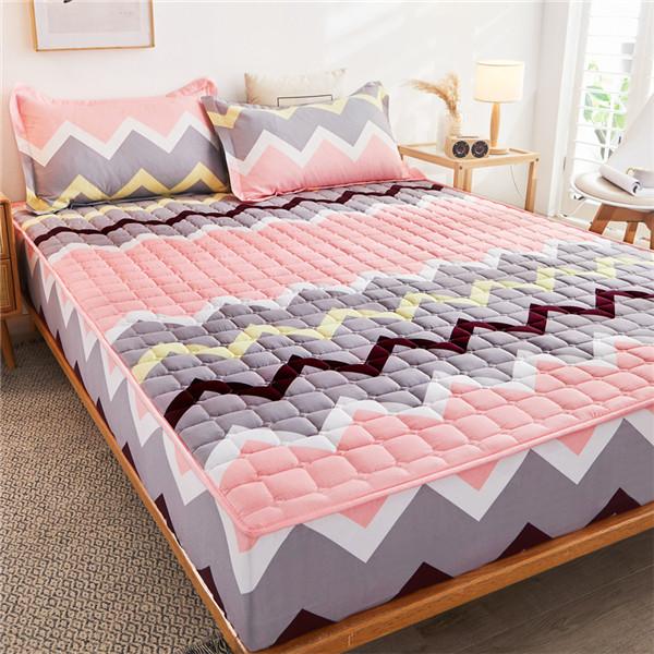 Waterproof Mattress Cover Thick Quilted Fitted Bed Sheet Fashion Printed Bedding Fitted Sheet Mattress Topper No Pillowcase