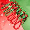 Christmas Wristlet Keychain Keychain, Braided Rope with Santa Snowman Lightweight Key Organizer Reindeer Charm, Decorative Lanyard for Backpacks