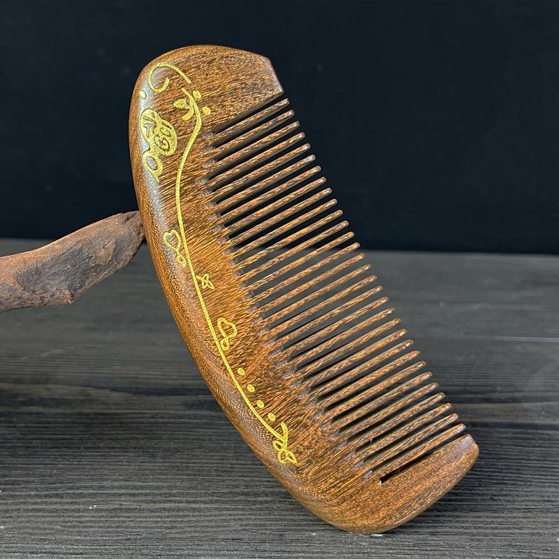 

Маленький полумесяц позолоченная сандаловая расческа - удобная для путешествий и горячо продаваемая массажная расческа